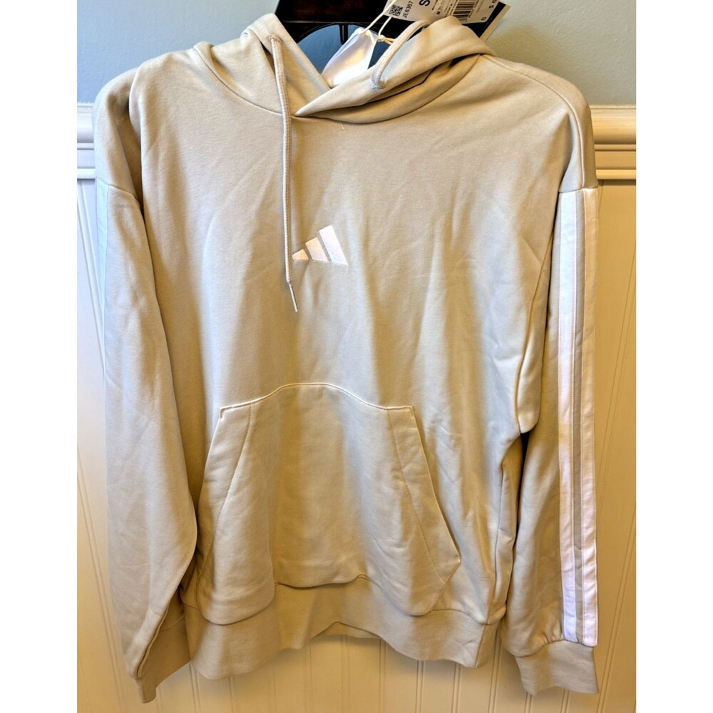 Adidas Hoodie Men’s Size Small Beige 3 Stripe Life Pullover - NWT